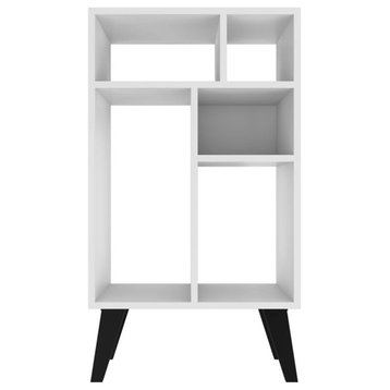 Warren Low Bookcase 3.0, White With Black Feet