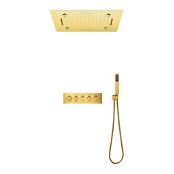 LED Musical Shower System, Hand Shower, Polished Gold A - Remote Control Light - Showerheads And Body Sprays