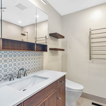 Warm Contemporary Bathroom Renovations in San Jose, CA