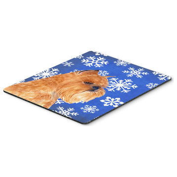 Brussels Griffon Winter Snowflakes Holiday Mouse Pad/Hot Pad/Trivet