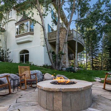 Open Patio with Natural Stone Pavers