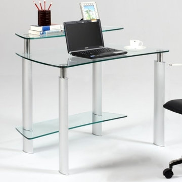 Clear Glass Computer Desk