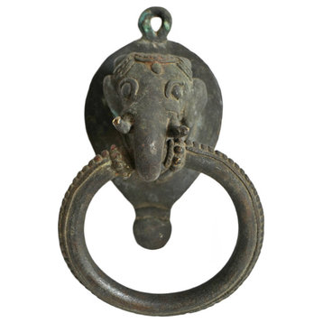 Consigned Old Bronze Elephant Door Knocker