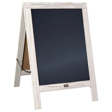 30" x 20" A-Frame Magnetic Indoor/Outdoor Double Sided Chalkboard-White Wash