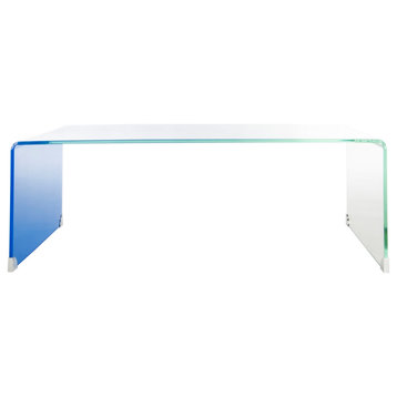 Stella Ombre Glass Coffee Table Clear/ Blue