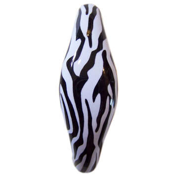 Zebra Animal Print Ceramic Cabinet Drawer Pull Handle