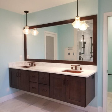 Luxury Marble Spa Bathroom With Copper Freestanding Tub