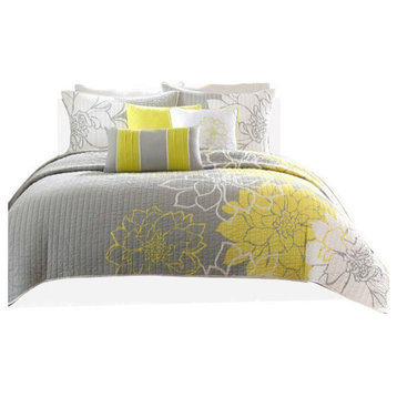 Madison Park Printed Quilted Coverlet 6-Piece Set, King