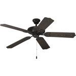 Progress - Progress P2502-80 Air Pro - 52" Ceiling Fan - 52" indoor/outdoor patio fan from AirPro. This fan includes 5 Toasted Oak blades with ABS all-weather material, Forged Black finish, and 15 year limited warranty. Powerful AirPro motor features 3-speed, triple-capacitor control that can also be reversed to provide year-round comfort. Quick install canopy securely holds fan for wiring during installation.    Toasted Oak blades with ABS all-weather material and Forged Black finish  Powerful and reversible 3-speed motor w/ triple-capacitor control  Quick install canopy securely holds fan during installation  UL listed for wet locations    Rod Length(s): 4.25  Warranty: 1 WarrantyAir Pro 52" Ceiling Fan Forged Black *UL: Suitable for wet locations*Energy Star Qualified: n/a  *ADA Certified: n/a  *Number of Lights:   *Bulb Included:No *Bulb Type:No *Finish Type:Forged Black