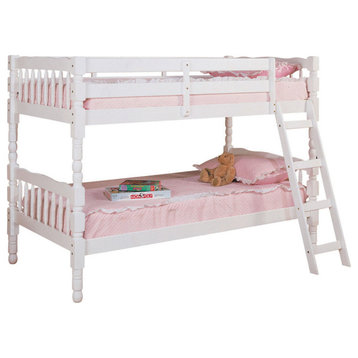 Homestead Bunk Bed, White, Twin Over Twin