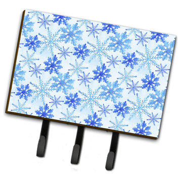Caroline's Treasures Blue Snowflakes Watercolor Wall Hook