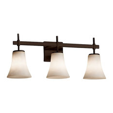 Justice Design Clouds Union 3-Light Bath Bar, Round Flared, Clouds, Incandescent