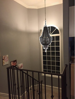 Stair landing light fixture outlet