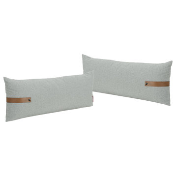 GDF Studio Dunn Mid Century Rectangular Fabric Pillow, Set of 2, Gray/Autumn Tan