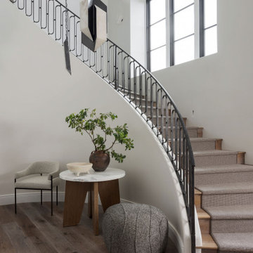 Elegant Stairway in Modern Mediterranean Custom Home