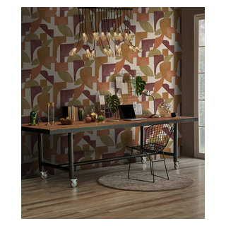Picture of Modern Abstract Geometric Printed Textured Wallpaper 57 Sq. Ft., Sample ...