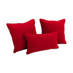 Solid Twill Throw Pillows With Inserts, 3-Piece Set, Red