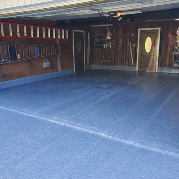 garage, front walkway, and back patio
