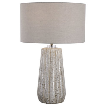 Uttermost 28391-PIKES Pikes 26" Tall Accent Table Lamp - Ivory / Taupe