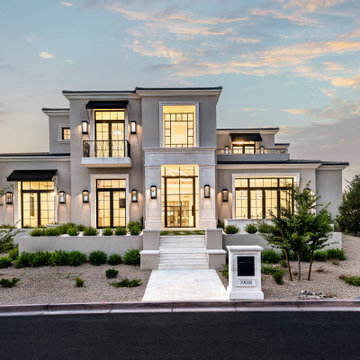 Modern Desert Home at Dusk