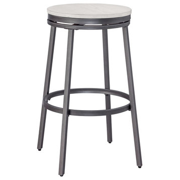 American Woodcrafters Jaidon Backless Gray Metal 30-inch Seat Height Bar Stool