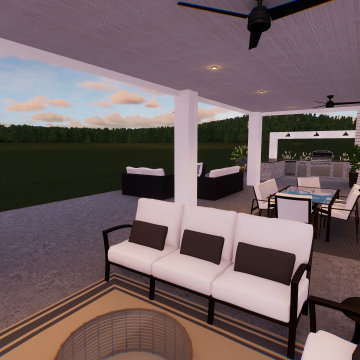 Multi-Level Backyard Living Space