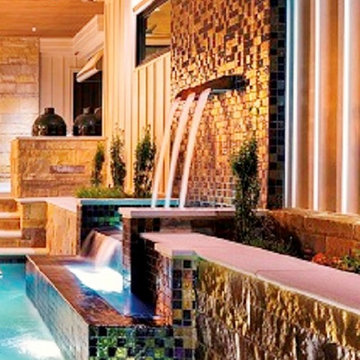 Lightstreams Gold Iridescent Metal Blue Pool and Spa