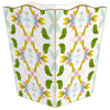 WB510LP- Dogwood by Laura Park Wastepaper Basket, Scalloped Top and Wood Tissue Box Cover