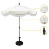 7.5' Gray Surfside Patio Umbrella With Ribs and White Fringe, Natural
