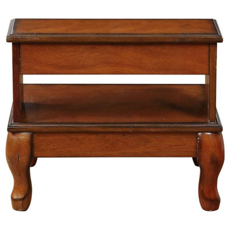 Attic Cherry Antique Cherry Bed Steps with Drawer
