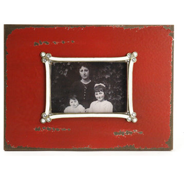 Wooden Photo Frame - Antique Red