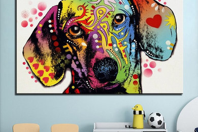 Large size Print Oil Painting Wall painting dachshund dog Home Decorative Wall A