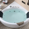 5' Rounded Modern Double Seat Corner Whirlpool Bath Tub With Fixtures