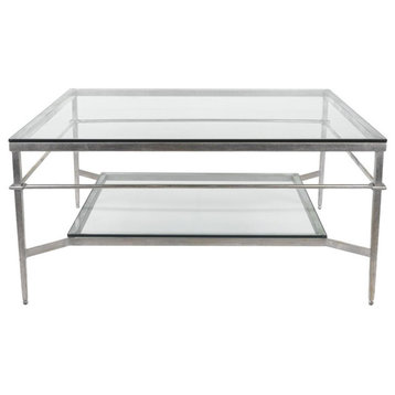 Garzon Silver Leaf Glass Cocktail Table