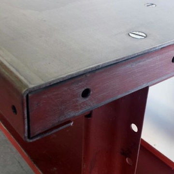 Vintage Industrial Steel Island Desk Table Work Bench