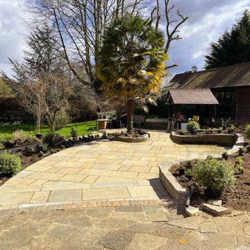 Beautiful paving and planting scheme