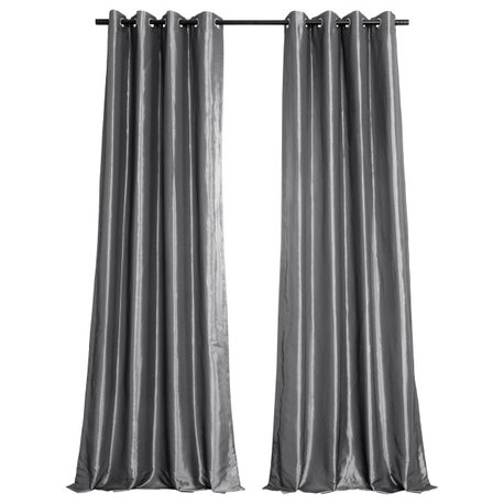 Platinum Grommet Blackout FauxSilk Taffeta Curtain Single Panel, 50"x84"