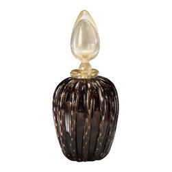 Inviting Home - Black Venetian Glass Bottle, Medium - Decorative Objects And Figurines