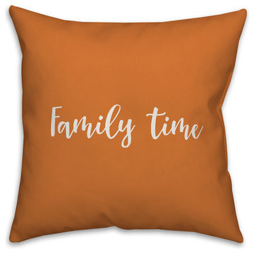 Family Time in Orange 18x18 Throw Pillow Cover