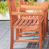 Quentin 5-piece Reddish Brown Wood Patio Dining Set with Curve Table Legs
