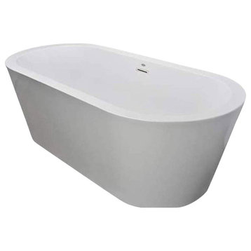 Jacuzzi CEF7032BCXXXXW Celeste 70" Soaking Freestanding Bathtub - White / White