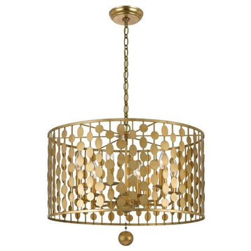Crystorama Layla 6 Light Antique Gold Chandelier