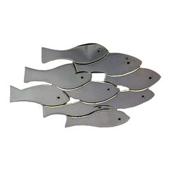 Metal School of Fish Decorative Bathroom Sink drain - Linkasink - Bathroom Sink And Faucet Parts