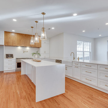 White Kitchen With Wood Tones