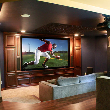 Automated Home Theater and Basement Kitchen
