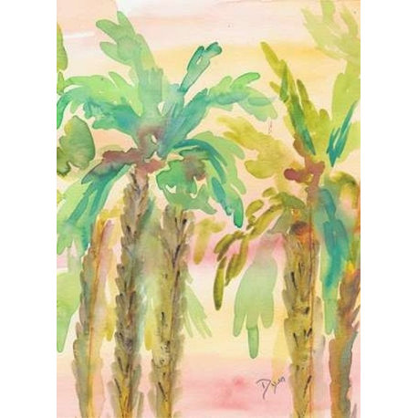 "Sunset Palms 3" Poster Print by Beverly Dyer, 9"x12"