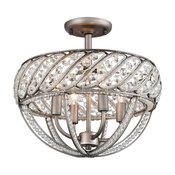 Bradington 4 Semi Flush Weathered Zinc