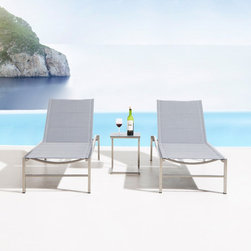 ELEMENT Outdoor Sun Lounge and Table Set - Outdoor Lounge Chairs