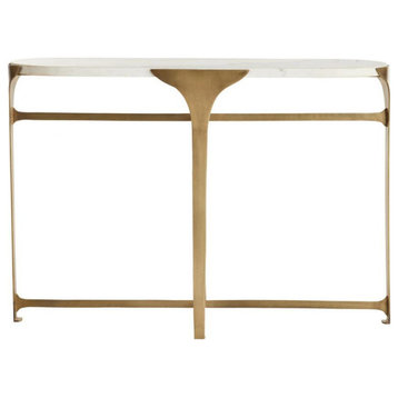 Janine Console Table, Antique Brass, Marble, 48"W (2116 3MRM1)
