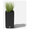 Veradek Block Series Pedestal Planter, Black, Short